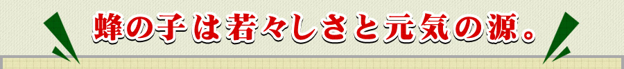 蜂の子は若々しさと元気の源。