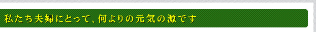 私たち夫婦にとって、何よりの元気の源です