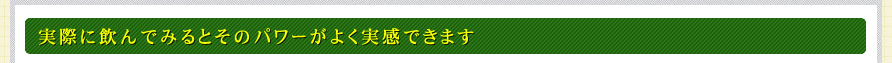 実際に飲んでみるとそのパワーがよく実感できます